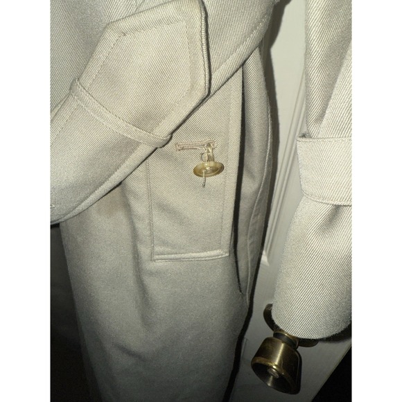 Vintage Burberry Full Length Trench Coat Zip Out Lining Including Belt Size 10L - Picture 2 of 7